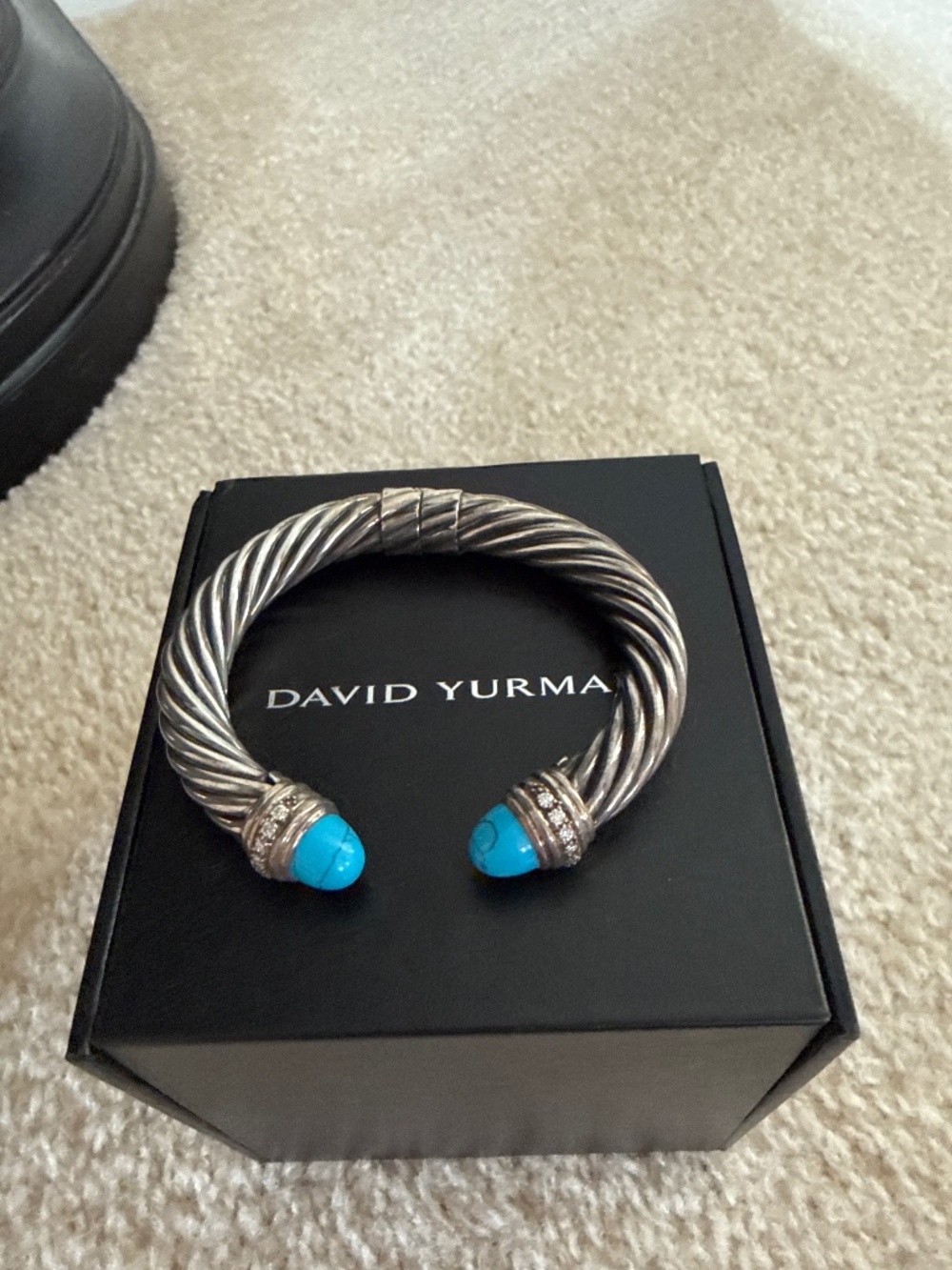 David Yurman silver turquoise bangle bracelet
